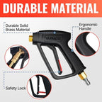 YAMATIC Short Pressure Washer Gun Swivel Brass 3/8" Quick Connect 4000PSI - Image 4