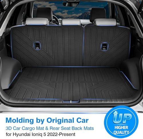 Powerty Cargo Mat with Backrest Mat for Hyundai Ioniq 5 2022-2025 2026, All Weather TPE Cargo Mat Liner for Rear Trunk - Image 2