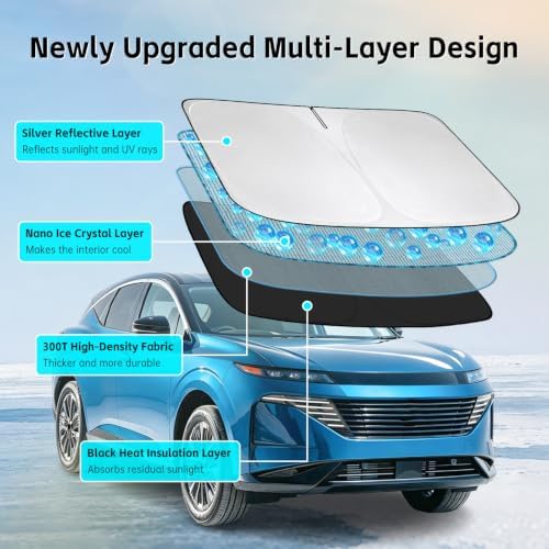 Windshield Sun Shade for Nissan Murano 2015-2026 Sunshade - Image 3