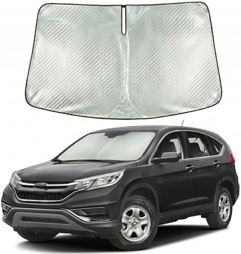 Windshield Sun Shade Custom Fit for 2012-2016 Honda CR-V, Advanced Diamond-Patterned Heat Shield to Block UV Rays, Foldable Auto Window Visor, Precise Mirror Cutout by Giselia