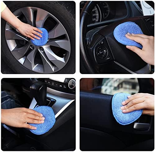 FONAROLL Microfiber Wax Applicator Pads, Car Wax Applicator, Buffing & Detail Polishing Foam Pads for Car Cleaning and Fine Polishing (5" Diameter, 6 Pack)… - Image 2