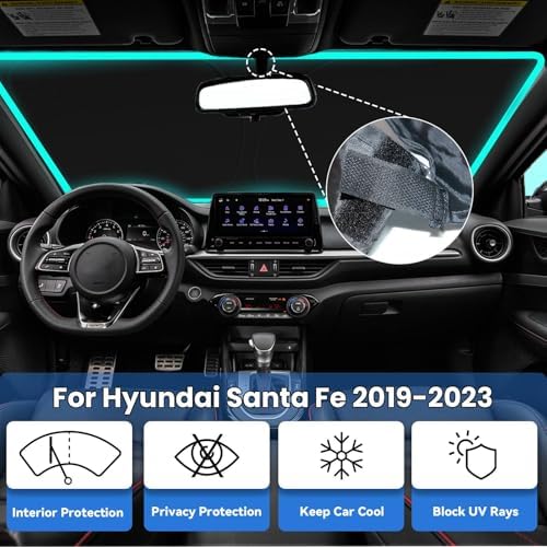 Windshield Sun Shade for Hyundai Santa Fe 2019-2023 - Image 2