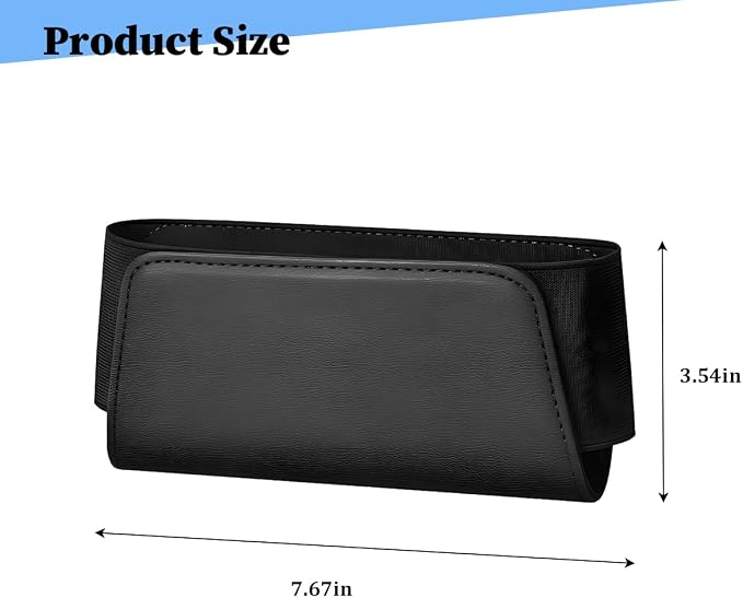 Car Seat Side Pocket Organizer, Leather Vehicle Seat Door Pouch Bag for Pen Phone Key, Automotive Console Card Sunglasses Holder Storage Bag, Universal for SUV Van Truck (Black) - Image 2