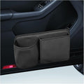 Car Side Door Organizer, Leather Auto Back Seat Storage Pouch with Cup Holder, Car Console Side Trash Can, Universal Vehicle Interior Organizer Pocket for Phone, Coin, Sunglasses (Black) by Unknown