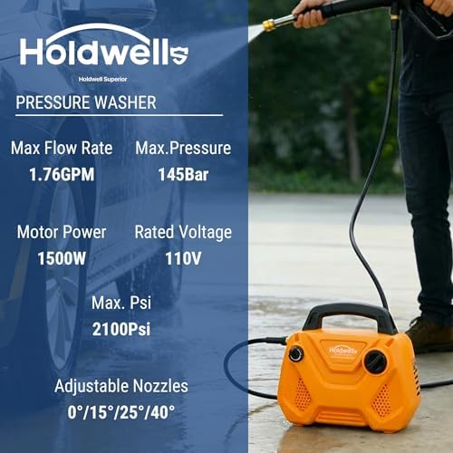 HoldwellS 2026 New Portable P*ressure Washer 2200 MAX PSI, w/Carry Handle - Image 2