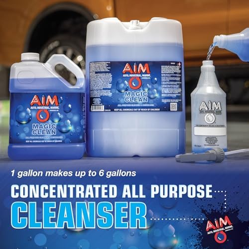 AIM Chemicals Magic Clean Multipurpose Cleaner - Industrial & Car Detailing - Cleans Cars, Trucks, SUVs, Boats, RVs - Effective Wheel & Tire Cleaner - Powerful Degreaser - Heavy Duty Use - Quart - Image 2
