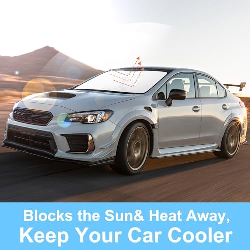 TINGLU Sun Shade for Subaru WRX 2015-2021 Accessories Windshield Sun Shade Window Shade UV Rays Protection Sun Visor Cover with Steering Wheel Sunshade Storage Bag - Image 5