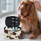 Brown Cow Print Makeup Bag for Women Lightweight Travel Makeup Bag With Handle Womens Cosmetic Makeup Organizer Vanity Case for Holiday Trip - Image 6