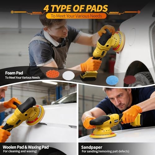 Polisher for Car Detailing to 5500Rpm (Yellow, Upgraded Version) - Image 7