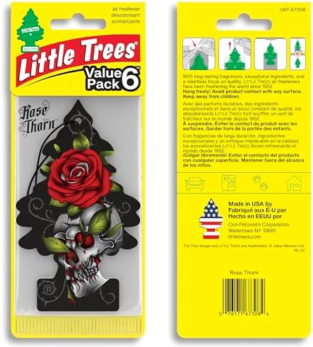 LITTLE TREES Car Air Freshener | Hanging Tree Provides Long Lasting Scent for Auto and Home | 24 Air Fresheners |Rose Thorn - Image 2