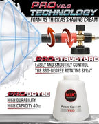 MJJC Foam Cannon Pro V2.0 (Thicker Snow Foam Technology) with 1/4 Inch Quick Connector for Pressure Washer, 40 oz Bottle (Pro V2.0 (1/4" Quick Connector) + SOAP Sample) - Image 3