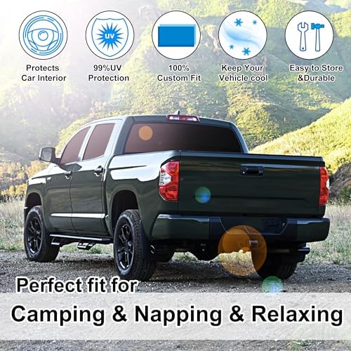 TINGLU Window Shades for Toyota Tundra 2007-2021 Accessories Full Windows Windshield Sun Shade Sun UV Rays Privacy Protection for Camping 6PCS - Image 6