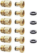HQMPC Garden Hose Quick Connect Solid Brass Quick Connector 3/4 inch GHT (6 Sets) by HQMPC