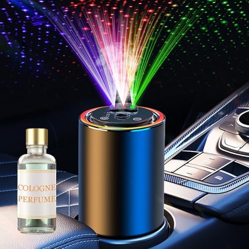 Smart Car Air Freshener, Car Air Freshener Diffuser with 3 Color Starry Sky Projection, Cars Scent Diffuser with RGB Music Syncing Light, 3 Mode Adjustable, Auto On/Off Cars Diffuser, 50ml Cologne by TAGYSH