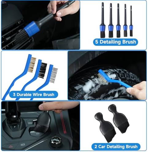 36Pcs Car Detailing Kit, Car Detailing Brush Set, Car Cleaning Kit, Auto Detailing Tools for Interior Exterior Wheels, Professional Car Wash Accessories with Windshield Cleaning Tool and Storage Box - Image 4