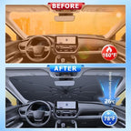 for Windshield Sunshade Umbrella Toyota Grand Highlander Custom Fit Windshield Sun Protector Cover 6-Layer Heat-Resistant Fabric, Ultra-Strong Fiberglass Frame (for 2024-2026 Grand Highlander) - Image 2