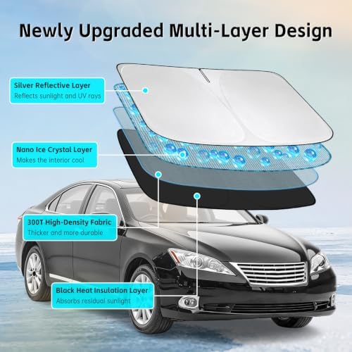 Windshield Sun Shade for Lexus ES 2009-2018 Sunshade - Image 3
