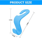 4 Pack Curved Headrest Hooks for Vehicle Seats, Light Blue | rear-row hanging storage, supports bags coats and groceries, fits matching headrest posts, interior accessory - Image 3