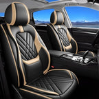 Fit Liberty Car Seat Covers Compatible with Jeep Liberty 2002-2010 2011 2012-Premium Leather,Waterproof,Breathable,Airbag Compatible &All-Weather Seat Cushion Protecto(Full Set,Beige) by Unknown