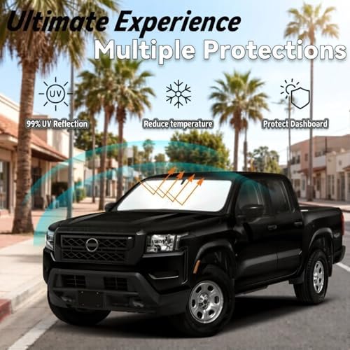 Windshield Sun Shade for 2022-2026 Nissan Frontier Sunshades - Image 3