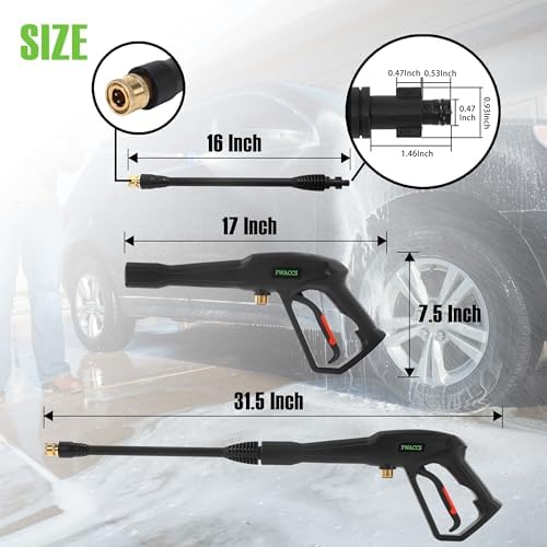 PWACCS Pressure Washer Hose and Gun, 50 FT Power Washer Hose Wand Kit - Image 6