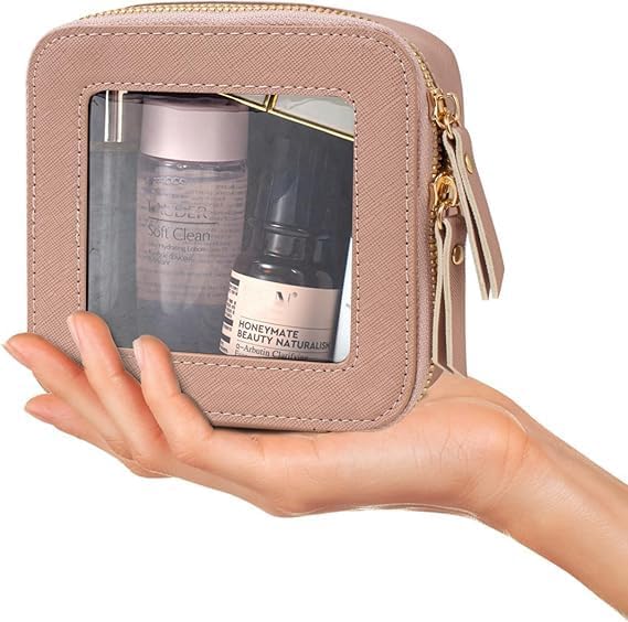 Clear Makeup Bag Small, Mini Travel Cosmetic Case Transparent TSA Approved Toiletry Bag with Zipper Portable Make Up Pouch for Purse Traveling Car Essentials Organizer for Women Men - Image 7