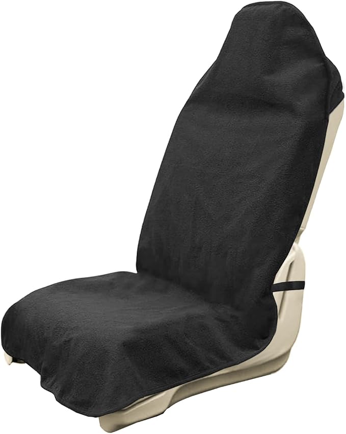 Car Seat Covers 1 Pack Black Waterproof Towel Car Seat Cover Universal Fit for Most Trucks SUV Fitness Athletes Pets Gym and Water Sport by Unknown