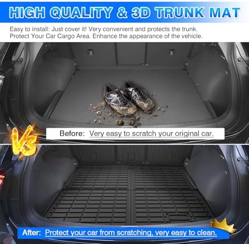 Cartist Cargo Mat Fit for Volkswagen VW Tiguan 5 Passenger 2018-2024 Trunk Mat with Backrest Mat Accessories TPE All Weather Anti-Slip - Image 6