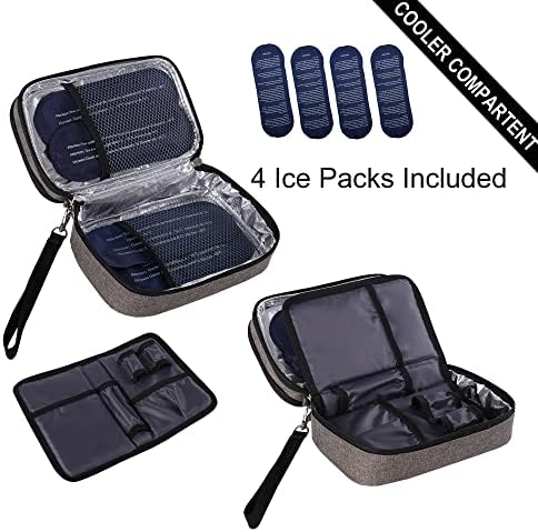 apollo walker Insulin Cooler Travel Case with Ice Packs and Insulation | TSA Approved Includes 2 x 90g ice packs for 9-hour cooling insulin pens & syringes for Diabetics to Carry (Gray) - Image 3