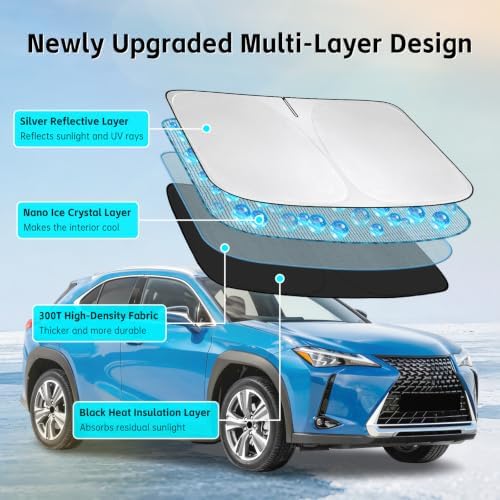 Windshield Sun Shade for Lexus UX 200 250h 260h 300h 300e 2019-2026SunShade - Image 3