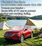 Windshield Sun Shade for 2016-2026 Mazda CX-9 CX9, 4-Layer 240T Foldable UV Block Car Accessory to Cool Interior - Image 2