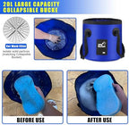 21Pcs Car Wash Kit,62" Car Wash Brush Mop with Long Handle,Car Cleaning Kit,Car Detailing Brush Set,Car Wash Bucket with Filter,Windshield Window Squeegee for Cars RV Truck Boat (Blue) - Image 4