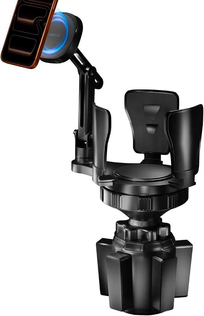 EXELIQ Cup Holder Phone Mount with MagSafe, 2-in-1 Expander | Fits Large Tumblers from Brands Like Stanley, Owala & Yeti, Magnetic Phone Mount Compatible with iPhone & Samsung by EXELIQ