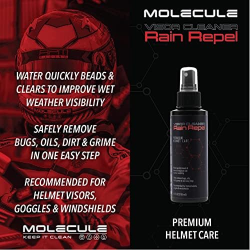 Molecule Helmet Care Kit | Premium Helmet Care | Includes Anti-Fog, Cleaner Polish, Helmet Refresh, and Rain Repel | Cleans and Details Helmets, Visors, and Goggles | 4 Ounces (1 Kit) - Image 5