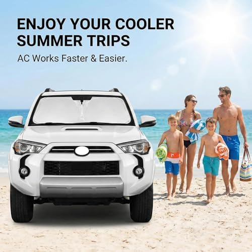 Windshield Sun Shade for Ford Bronco 2021-2024 2025 2026 Front Window Shade Custom Fit Bronco Accessories Sun Visor Foldable Shade Blocks UV Rays Summer Must Have Car Accessories - Image 4