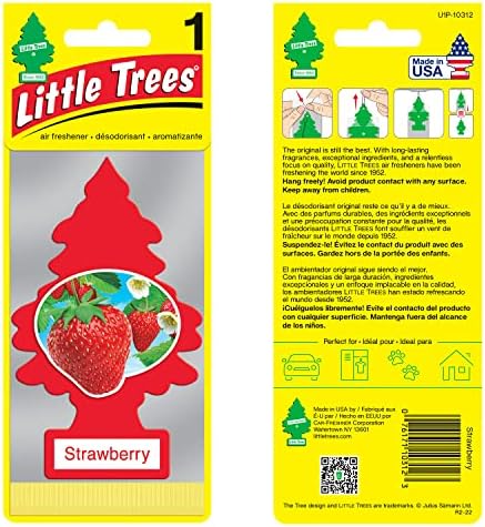 LITTLE TREES Car Air Freshener | Hanging Paper Tree for Home or Car | Strawberry | 6 Pack - Image 2