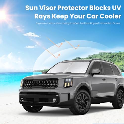 Windshield Sunshade for Kia Telluride 2020-2025 2026 Window Shade Sun Visor - Image 5