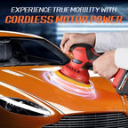 Protmex Cordless Car Buffer Polisher w/ 2x2000mAh 21V Batteries, Red - Image 6