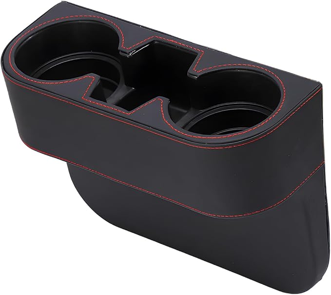 YoRise Car Cup Holder, PU Leather Automotive Cup Drink Holder, Car Seat Gap Filler Storage Box, Multifunctional Front Seat Organizer, Cell Mobile Phone Holder, Coin Bucket (Black) by Unknown