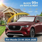 Windshield Sun Shade for Mazda CX-90 2024 2025 2026 Sunshade Front Window Shade Custom Fit CX90 Accessories Sun Visor Foldable Shade Blocks UV Rays Accessories - Image 2