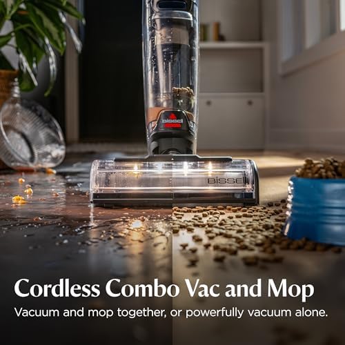 BISSELL CrossWave HydroScrub Plus Cordless Wet Dry Vacuum Mop, Floor Cleaner with Edge Cleaning & Headlights, 45-Minute Runtime, Multi-Surface, Hard Floor Sanitize, & Clean Out Formula Included, 4275E - Image 2