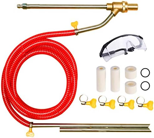 Selkie Pressure Washer Sandblasting Kit - Wet Abrasive Sandblaster Attachment, with Replacement Nozzle Tips,Protect Glasses, 1/4 Inch Quick Disconnect, 5000 PSI by SELKIE