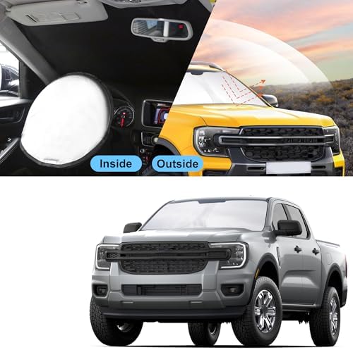 TINGLU Sun Shade for Ford Ranger 2019-2024 2025 2026 Accessories Windshield Sun Shade Window Shade UV Rays Protection Sun Visor Cover with Steering Wheel Sunshade Storage Bag - Image 6
