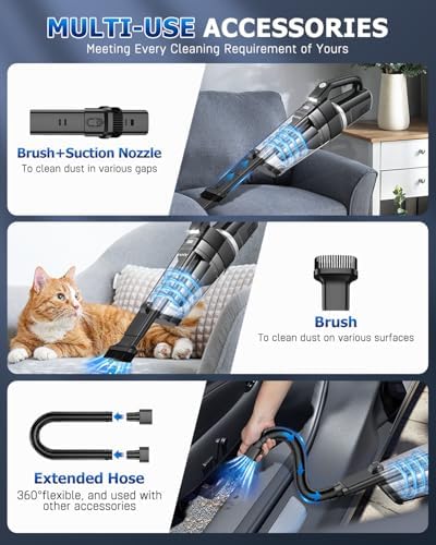 AHNR Handheld Vacuum Cleaner Cordless Rechargeable 16000PA for Car Home - Image 3