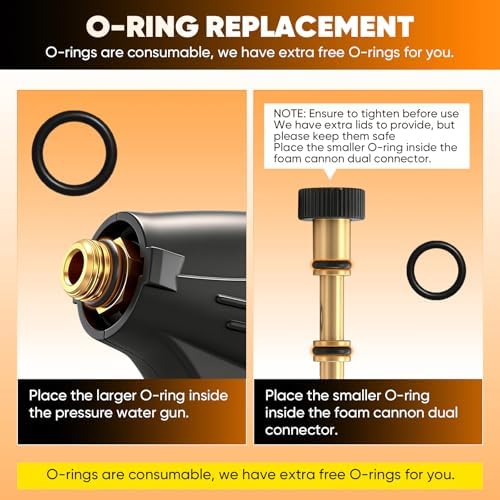Saker Foam Cannon Dual Connector Accessory for Pressure Washer Kit,with Dual-Purpose Switch Spray Gun,Pressure Washer Gun for Car Washing and Cleaning,5 Color Power Washer Nozzle - Image 5