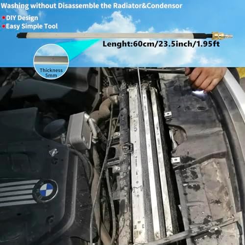 Radiator Cleaning Wand & Car A/C Condenser Cleaner, Air Filter Flusher Tool - Image 2