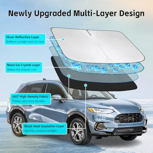Windshield Sun Shade for Honda HRV 2016-2026 Sunshade - Image 3
