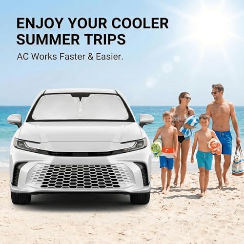 Windshield Sun Shade for Toyota Camry 2025 2026 Sunshade Front Window Shade Custom Fit Camry Accessories Sun Visor Foldable Shade Blocks UV Rays Accessories - Image 4