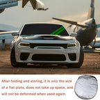 Front Windshield Sun Shade Fit for Dodge Charger Challenger Durango Journey Universal Fit to All Dodge Cars Foldable Sun Visor Protector Custom Fit Dodge Window Sunhade (Black Green) - Image 7