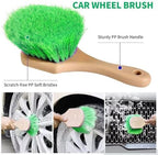 62'' Car Wash Brush with Long Handle, Scratch-Free Soft Bristles Sturdy Car Wash Mop, Complete Cleaning Brush Kit Wash Mitt Towel Windshield Squeegee Wheel Tire Brush for Car Truck RV Green - Image 5
